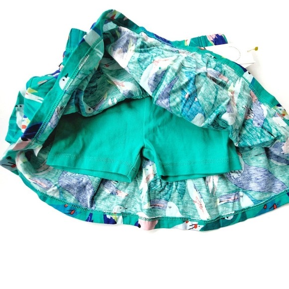 New Tea 4T Sport Skort Tropical Bird Flock Green NWT Collection - Picture 3 of 4